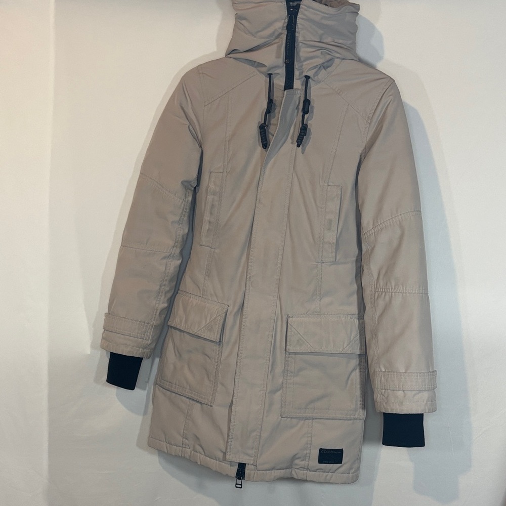 TNA golden Bancroft down Tan Hooded parka Jacket